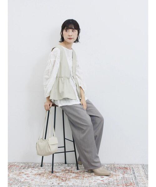 Samansa Mos2 blue（サマンサモスモスブルー）の「タックイージーパンツ（その他パンツ・レディース・チャコールグレー/ブラウン/グレー・F）」の8枚目の写真