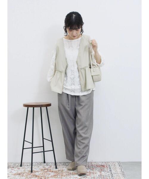 Samansa Mos2 blue（サマンサモスモスブルー）の「タックイージーパンツ（その他パンツ・レディース・チャコールグレー/ブラウン/グレー・F）」の10枚目の写真