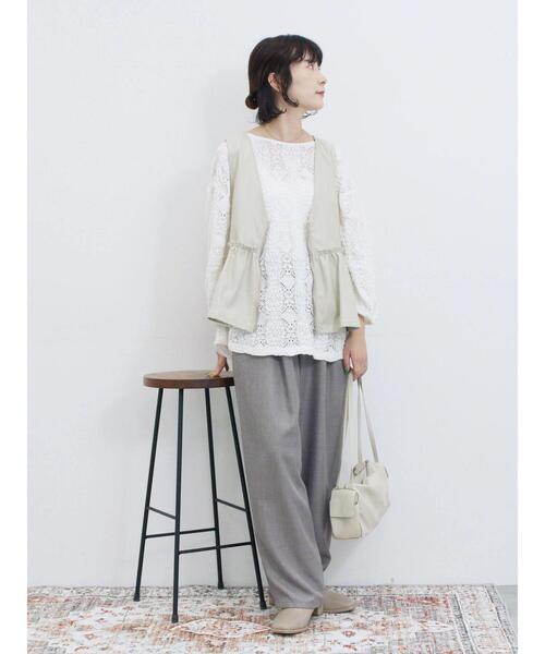 Samansa Mos2 blue（サマンサモスモスブルー）の「タックイージーパンツ（その他パンツ・レディース・チャコールグレー/ブラウン/グレー・F）」の15枚目の写真