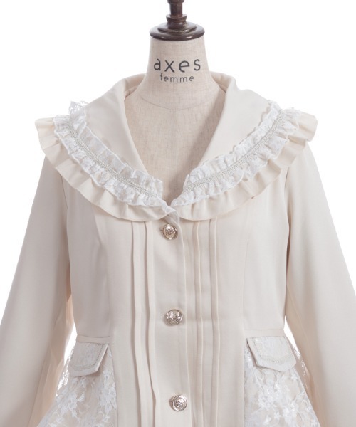 axes femme（アクシーズファム）の「フィッシュテールレースジャケット（テーラードジャケット・レディース・キナリ/ダークグリーン/ブラック・FREE）」の12枚目の写真