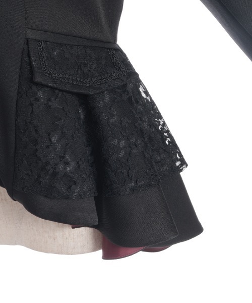 axes femme（アクシーズファム）の「フィッシュテールレースジャケット（テーラードジャケット・レディース・キナリ/ダークグリーン/ブラック・FREE）」の21枚目の写真