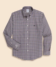 ラグジュアリー コットンツイル GFロゴ チェック カジュアルシャツ Regular Fit