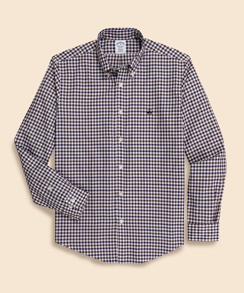 BROOKS BROTHERS(ブルックスブラザーズ)の「ラグジュアリー コットンツイル GFロゴ チェック カジュアルシャツ Regular Fit(シャツ/ブラウス・メンズ・ブルー/レッド/ブラウン・MEDIUM/SMALL/LARGE)」の2枚目の写真