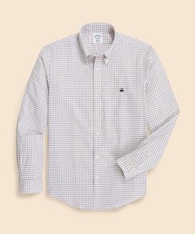 ラグジュアリー コットンツイル GFロゴ チェック カジュアルシャツ Regular Fit