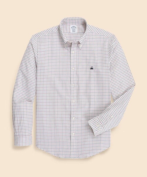BROOKS BROTHERS(ブルックスブラザーズ)の「ラグジュアリー コットンツイル GFロゴ チェック カジュアルシャツ Regular Fit(シャツ/ブラウス・メンズ・ブルー/レッド/ブラウン・MEDIUM/SMALL/LARGE)」の1枚目の写真