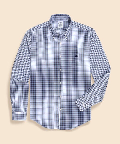 BROOKS BROTHERS(ブルックスブラザーズ)の「ラグジュアリー コットンツイル GFロゴ チェック カジュアルシャツ Regular Fit(シャツ/ブラウス・メンズ・ブルー/レッド/ブラウン・MEDIUM/SMALL/LARGE)」の3枚目の写真