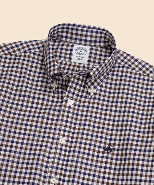 BROOKS BROTHERS(ブルックスブラザーズ)の「ラグジュアリー コットンツイル GFロゴ チェック カジュアルシャツ Regular Fit(シャツ/ブラウス・メンズ・ブルー/レッド/ブラウン・MEDIUM/SMALL/LARGE)」の4枚目の写真
