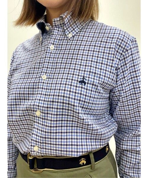 BROOKS BROTHERS(ブルックスブラザーズ)の「ラグジュアリー コットンツイル GFロゴ チェック カジュアルシャツ Regular Fit(シャツ/ブラウス・メンズ・ブルー/レッド/ブラウン・MEDIUM/SMALL/LARGE)」の12枚目の写真