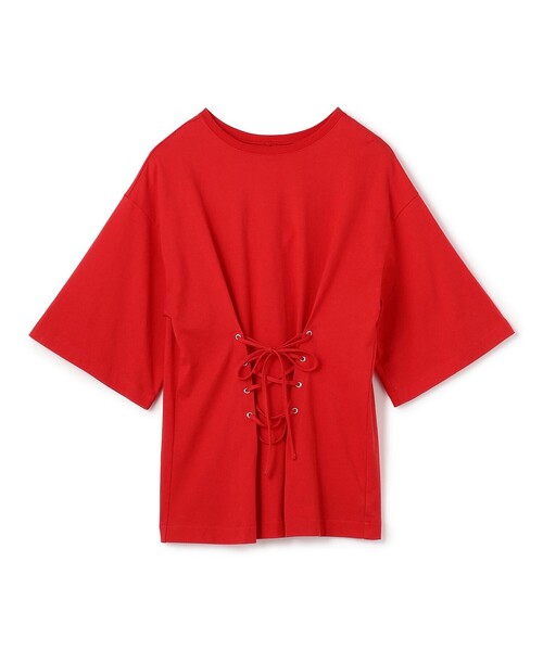 uncrave(アンクレイヴ)の「プレーンジャージー 2WAYレースアップトップス(Tシャツ/カットソー・レディース・ブラック系/グレー系/ホワイト系/レッド系/ブラウン系・F)」の5枚目の写真