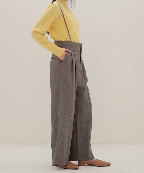 DRESSLAVE(ドレスレイブ)の「B7 / shoulder wide pants(ショルダーワイドパンツ)(スラックス・レディース・ブラウン/チャコールグレー・38)」の9枚目の写真