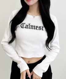 貼付ロゴリブロングTシャツ