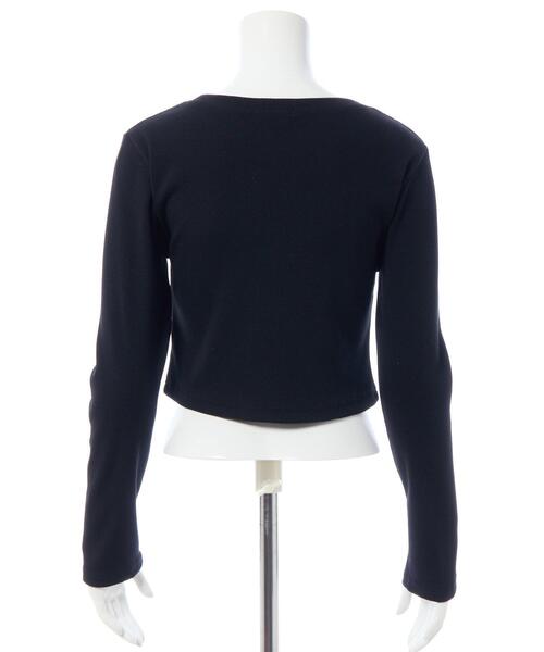 INGNI(イング)の「貼付ロゴリブロングTシャツ(Tシャツ/カットソー・レディース・オフホワイト/ブラック/ボルドー/スミクロ・M)」の9枚目の写真