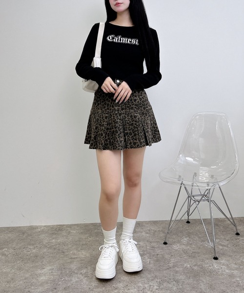 INGNI(イング)の「貼付ロゴリブロングTシャツ(Tシャツ/カットソー・レディース・オフホワイト/ブラック/ボルドー/スミクロ・M)」の10枚目の写真