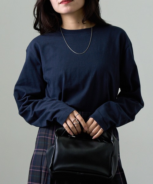 CROSS & STITCH(クロスステッチ)の「【Cross&Stitch】オープンエンド マックスウェイトロングスリーブTシャツ(袖リブ無し)ロンT OE1210(Tシャツ/カットソー・メンズ・ネイビー/ホワイト/ヘザーグレー/ブラック・S/M/L/XL)」の4枚目の写真