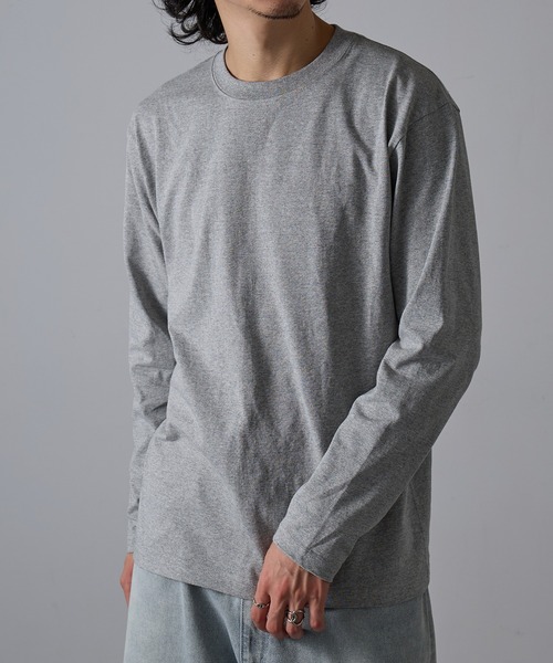 CROSS & STITCH(クロスステッチ)の「【Cross&Stitch】オープンエンド マックスウェイトロングスリーブTシャツ(袖リブ無し)ロンT OE1210(Tシャツ/カットソー・メンズ・ネイビー/ホワイト/ヘザーグレー/ブラック・S/M/L/XL)」の3枚目の写真