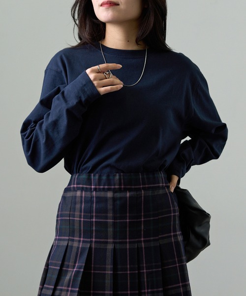 CROSS & STITCH(クロスステッチ)の「【Cross&Stitch】オープンエンド マックスウェイトロングスリーブTシャツ(袖リブ無し)ロンT OE1210(Tシャツ/カットソー・メンズ・ネイビー/ホワイト/ヘザーグレー/ブラック・S/M/L/XL)」の8枚目の写真