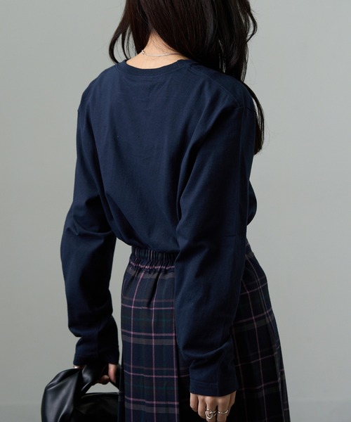 CROSS & STITCH(クロスステッチ)の「【Cross&Stitch】オープンエンド マックスウェイトロングスリーブTシャツ(袖リブ無し)ロンT OE1210(Tシャツ/カットソー・メンズ・ネイビー/ホワイト/ヘザーグレー/ブラック・S/M/L/XL)」の11枚目の写真