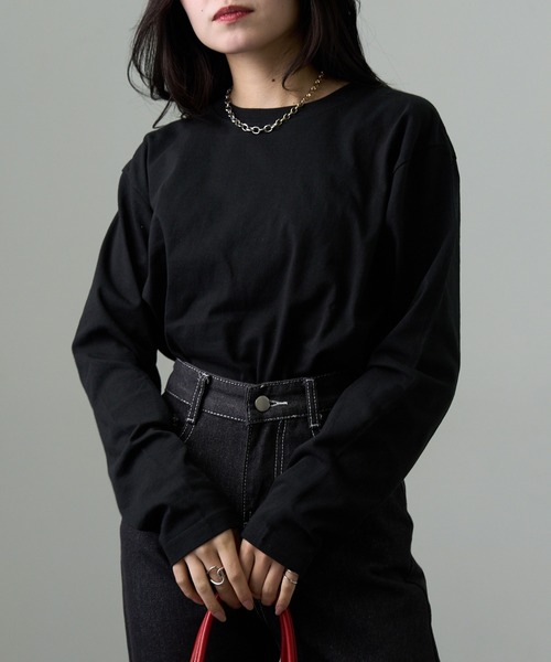 CROSS & STITCH(クロスステッチ)の「【Cross&Stitch】オープンエンド マックスウェイトロングスリーブTシャツ(袖リブ無し)ロンT OE1210(Tシャツ/カットソー・メンズ・ネイビー/ホワイト/ヘザーグレー/ブラック・S/M/L/XL)」の5枚目の写真