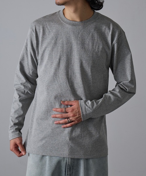 CROSS & STITCH(クロスステッチ)の「【Cross&Stitch】オープンエンド マックスウェイトロングスリーブTシャツ(袖リブ無し)ロンT OE1210(Tシャツ/カットソー・メンズ・ネイビー/ホワイト/ヘザーグレー/ブラック・S/M/L/XL)」の21枚目の写真