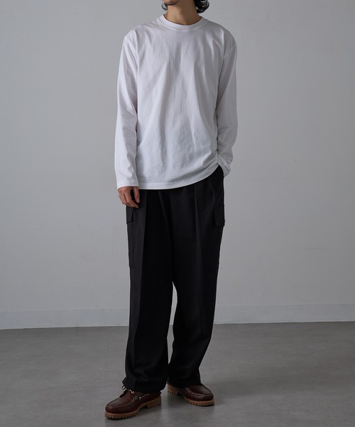 CROSS & STITCH(クロスステッチ)の「【Cross&Stitch】オープンエンド マックスウェイトロングスリーブTシャツ(袖リブ無し)ロンT OE1210(Tシャツ/カットソー・メンズ・ネイビー/ホワイト/ヘザーグレー/ブラック・S/M/L/XL)」の17枚目の写真