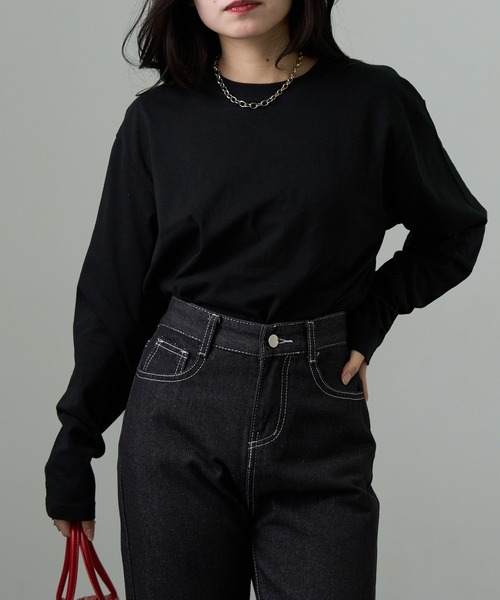 CROSS & STITCH(クロスステッチ)の「【Cross&Stitch】オープンエンド マックスウェイトロングスリーブTシャツ(袖リブ無し)ロンT OE1210(Tシャツ/カットソー・メンズ・ネイビー/ホワイト/ヘザーグレー/ブラック・S/M/L/XL)」の19枚目の写真