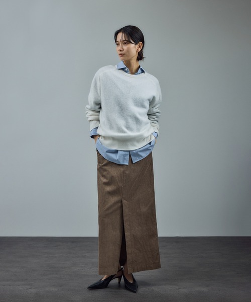 SALON adam et rope'(サロン アダム エ ロペ)の「【WEB限定】ウールカシミヤニットプルオーバー(ニット/セーター・レディース・オフホワイト/ブラウン/ピンク・FREE)」の4枚目の写真