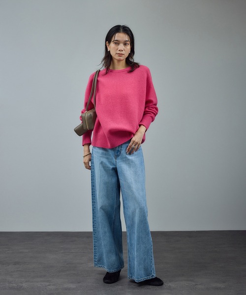 SALON adam et rope'(サロン アダム エ ロペ)の「【WEB限定】ウールカシミヤニットプルオーバー(ニット/セーター・レディース・オフホワイト/ブラウン/ピンク・FREE)」の6枚目の写真