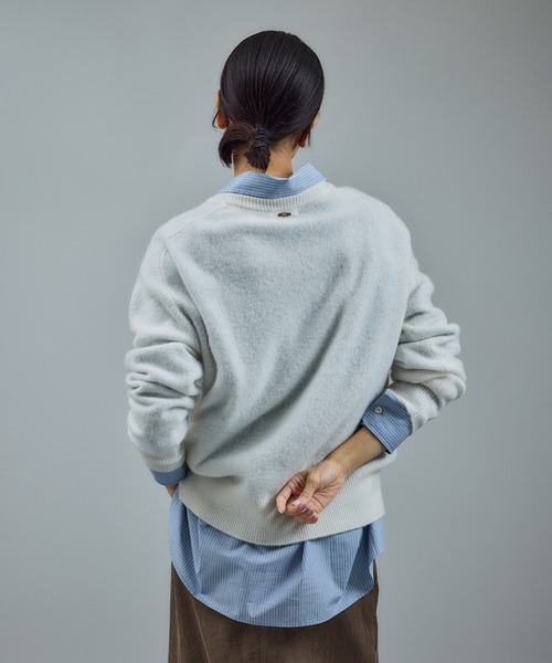 SALON adam et rope'(サロン アダム エ ロペ)の「【WEB限定】ウールカシミヤニットプルオーバー(ニット/セーター・レディース・オフホワイト/ブラウン/ピンク・FREE)」の8枚目の写真