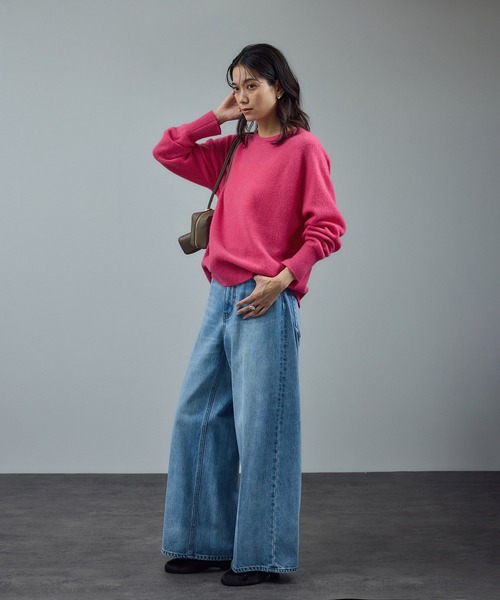 SALON adam et rope'(サロン アダム エ ロペ)の「【WEB限定】ウールカシミヤニットプルオーバー(ニット/セーター・レディース・オフホワイト/ブラウン/ピンク・FREE)」の14枚目の写真