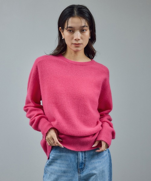 SALON adam et rope'(サロン アダム エ ロペ)の「【WEB限定】ウールカシミヤニットプルオーバー(ニット/セーター・レディース・オフホワイト/ブラウン/ピンク・FREE)」の15枚目の写真