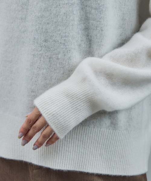 SALON adam et rope'(サロン アダム エ ロペ)の「【WEB限定】ウールカシミヤニットプルオーバー(ニット/セーター・レディース・オフホワイト/ブラウン/ピンク・FREE)」の20枚目の写真