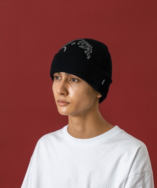 CRTZ 黒 ニット帽・ビーニー JACQUARD OG CUFF BEANIE（ニットキャップ/ビーニー）｜XLARGE