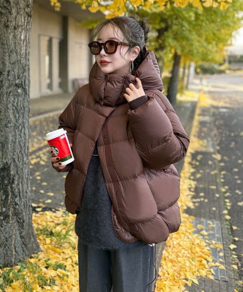 volume neck hooded down coat /ボリュームネックフーデットダウン