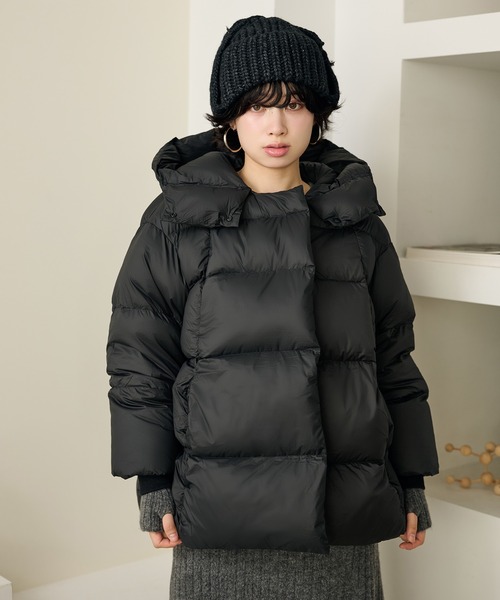 新品未使用　LAULÉN ボリュームネックフーデットダウンコート volume neck hooded down coat /ボリュームネックフーデットダウン