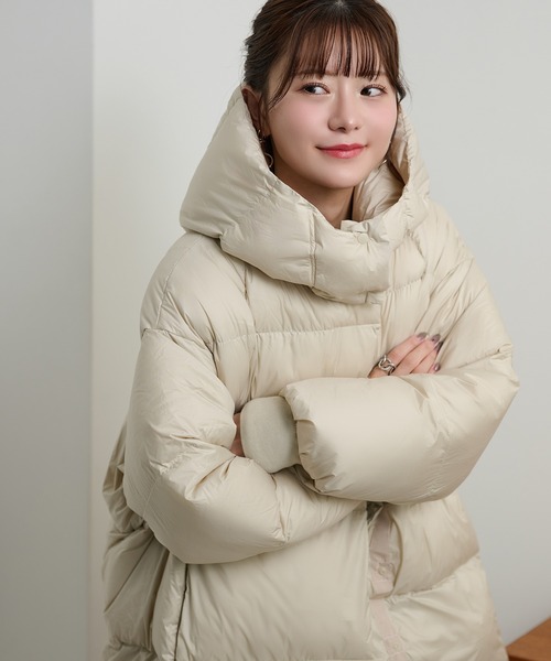 volume neck hooded down coat /ボリュームネックフーデットダウン