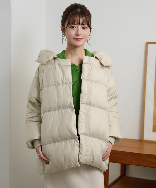 新品未使用　LAULÉN ボリュームネックフーデットダウンコート volume neck hooded down coat /ボリュームネックフーデットダウン