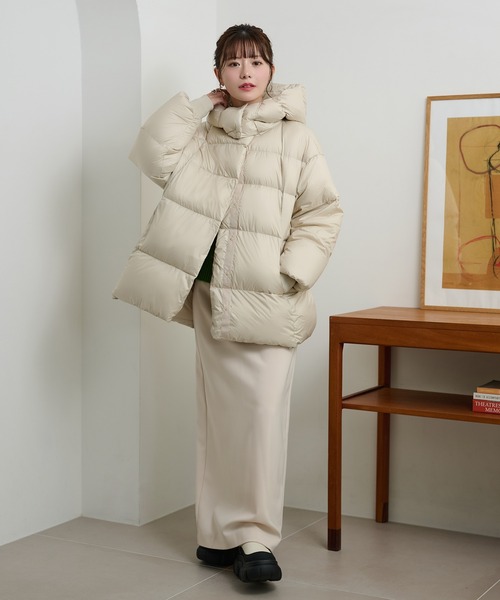 LAULEN（ローレン）の「volume neck hooded down coat /ボリューム