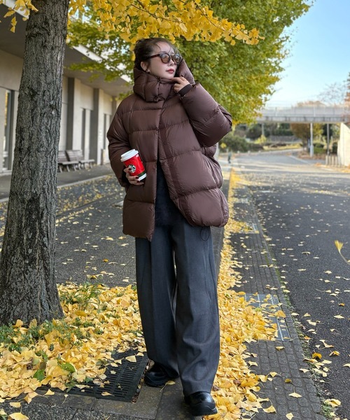 volume neck hooded down coat /ボリュームネックフーデットダウン