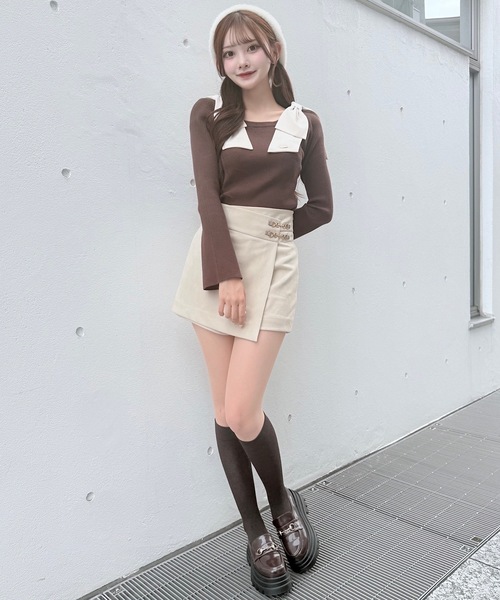 NOMAE(ノーマエ)の「ショルダーリボンニット(ニット/セーター・レディース・ピンク/ブラウン/ブラック/アイボリー・FREE)」の10枚目の写真