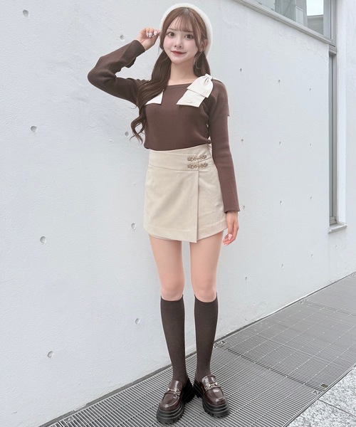 NOMAE(ノーマエ)の「ショルダーリボンニット(ニット/セーター・レディース・ピンク/ブラウン/ブラック/アイボリー・FREE)」の9枚目の写真