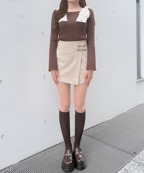 NOMAE(ノーマエ)の「ショルダーリボンニット(ニット/セーター・レディース・ピンク/ブラウン/ブラック/アイボリー・FREE)」の12枚目の写真