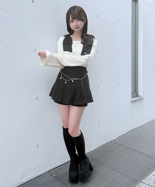 NOMAE(ノーマエ)の「ショルダーリボンニット(ニット/セーター・レディース・ピンク/ブラウン/ブラック/アイボリー・FREE)」の16枚目の写真