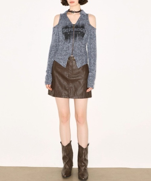 .KOM(ドットコム)の「A'GEM/9 × .kom 『.KOM/ドットケーオーエム』 Cut-Out Shoulder Rib Knit Top/カットアウトショルダー リブニットトップス(その他トップス・レディース・ベージュ/グレー・S)」の16枚目の写真