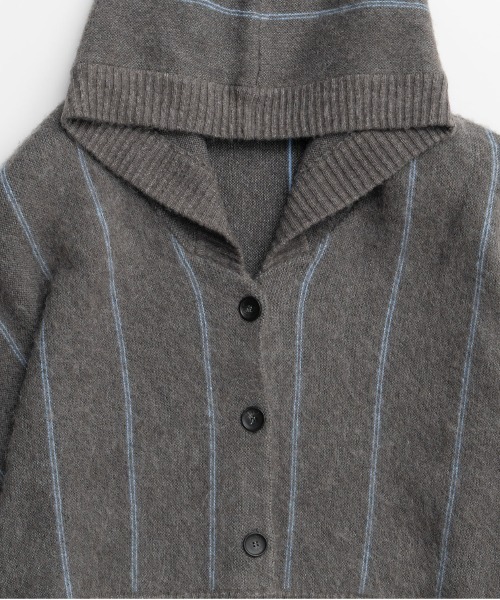 MAISON SPECIAL（メゾンスペシャル）の「Power Shoulder Hood Knit Cardigan / パワーショルダーフードニットカーディガン（カーディガン/ボレロ・レディース・ブラック/グレー・FREE）」の8枚目の写真