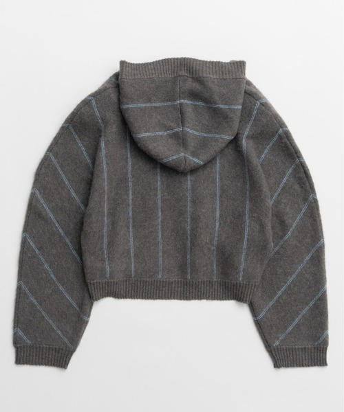 MAISON SPECIAL（メゾンスペシャル）の「Power Shoulder Hood Knit Cardigan / パワーショルダーフードニットカーディガン（カーディガン/ボレロ・レディース・ブラック/グレー・FREE）」の7枚目の写真