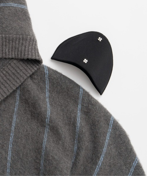 MAISON SPECIAL（メゾンスペシャル）の「Power Shoulder Hood Knit Cardigan / パワーショルダーフードニットカーディガン（カーディガン/ボレロ・レディース・ブラック/グレー・FREE）」の12枚目の写真