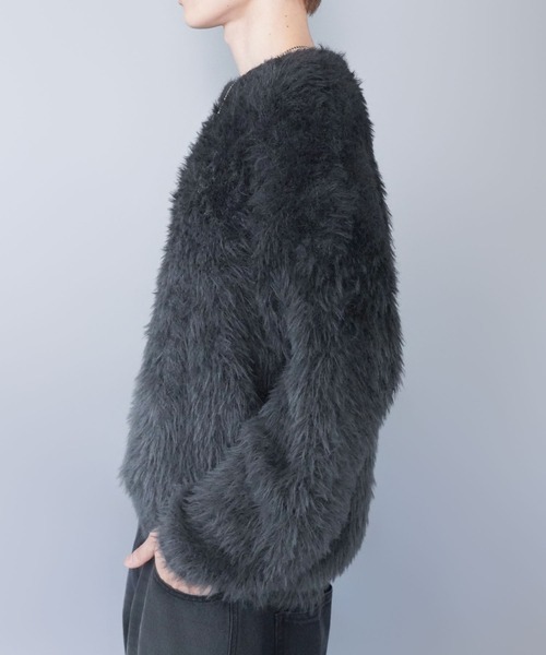 SPINNS(スピンズ)の「モヘアライクシャギーニット/グラデーションカラー/クロップド丈(ニット/セーター・メンズ・ブラック/ブラウン/グレー・ONESIZE)」の19枚目の写真