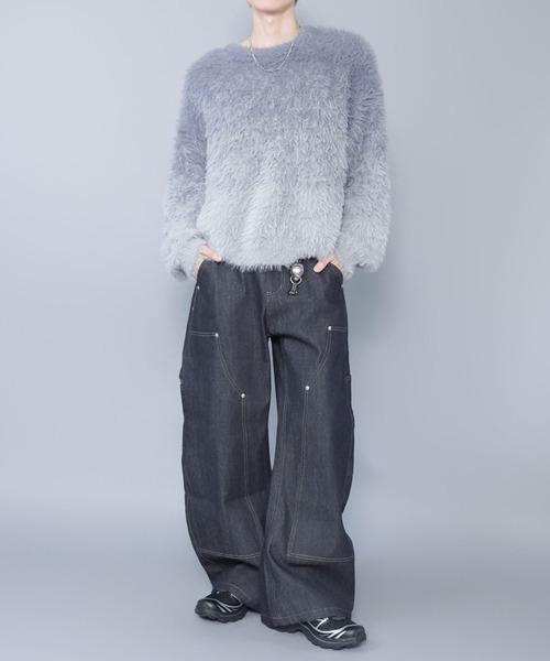 SPINNS(スピンズ)の「モヘアライクシャギーニット/グラデーションカラー/クロップド丈(ニット/セーター・メンズ・ブラック/ブラウン/グレー・ONESIZE)」の14枚目の写真