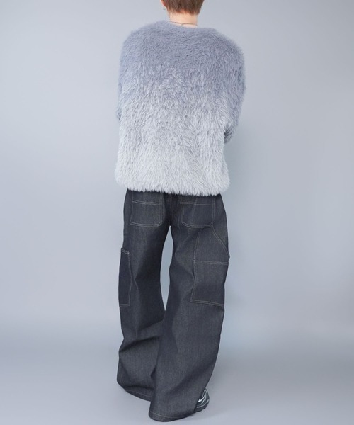 SPINNS(スピンズ)の「モヘアライクシャギーニット/グラデーションカラー/クロップド丈(ニット/セーター・メンズ・ブラック/ブラウン/グレー・ONESIZE)」の15枚目の写真