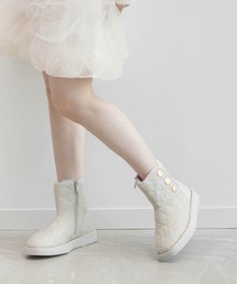 RANDA（ランダ）の「モノグラムパーツキルティングムートンブーツ（ブーツ）」